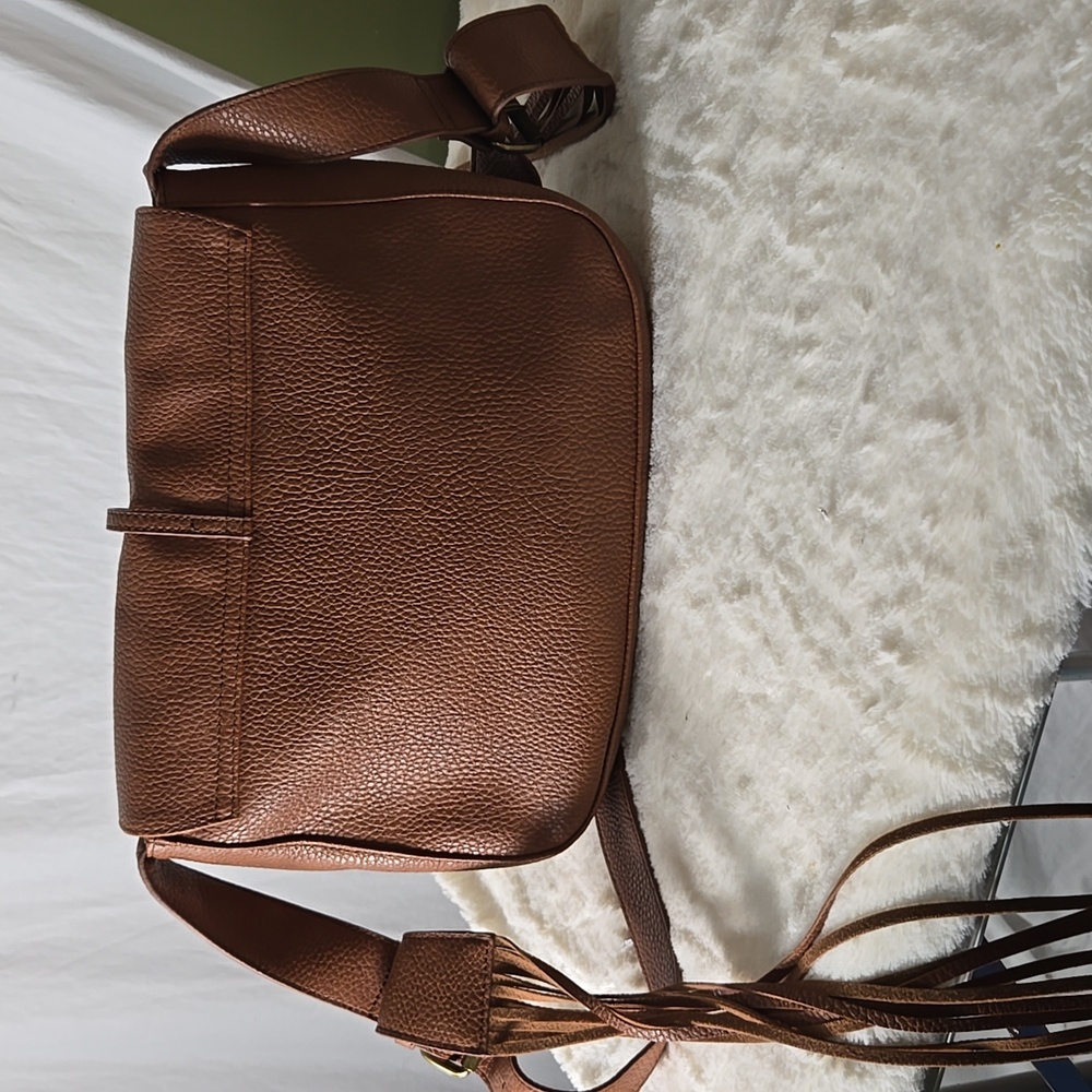 Express Brown Fringe Cross Body Purse - Picture 3 of 8